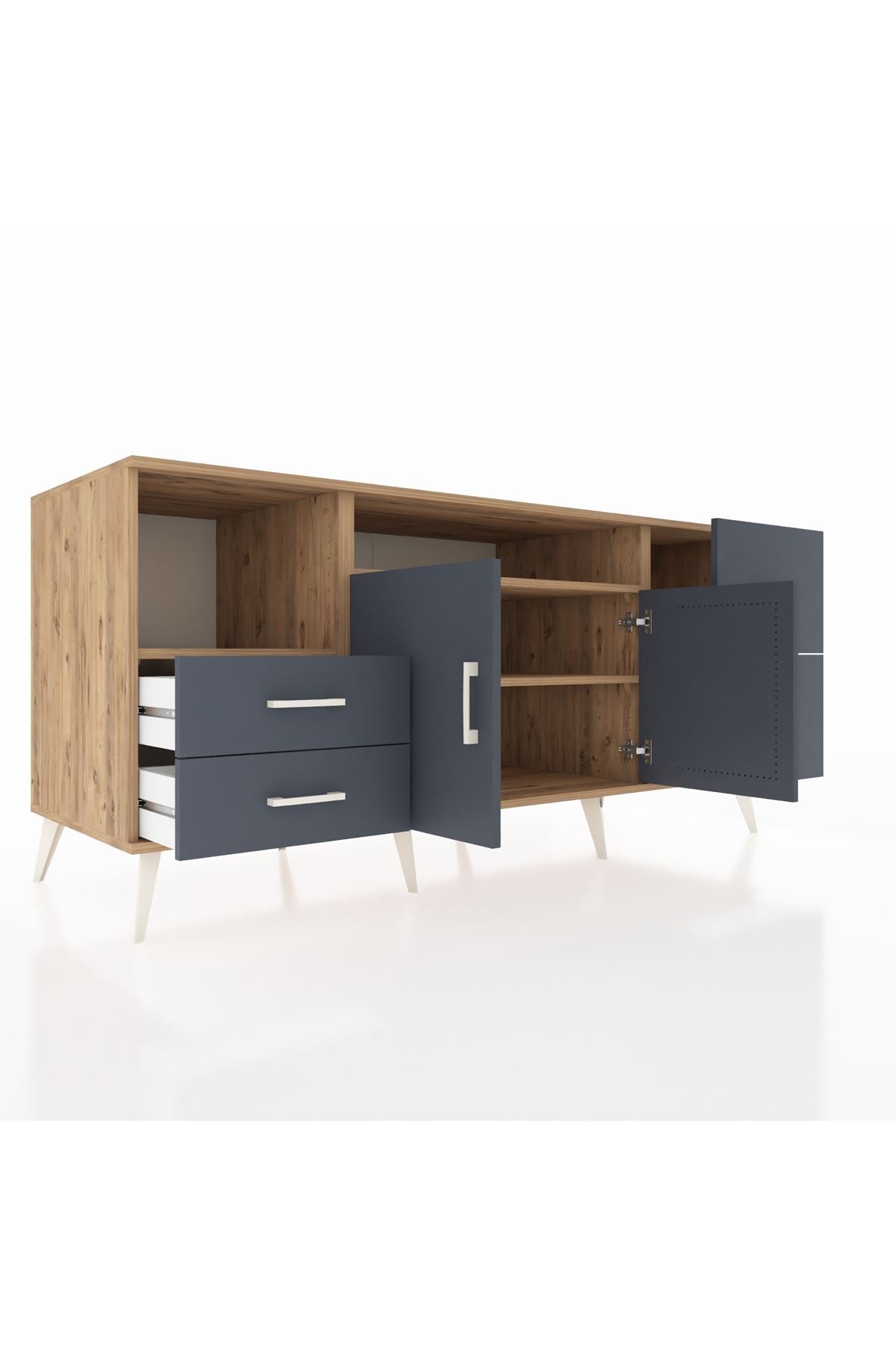 Kronos Konsol 3 Raflı 4 Çekmeceli 2 Kapaklı 176x59x83 - S610M034V26C