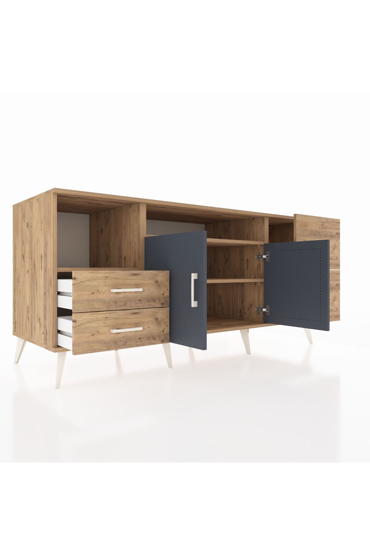 Kronos Konsol 3 Raflı 4 Çekmeceli 2 Kapaklı 176x59x83 - S610M034V27C