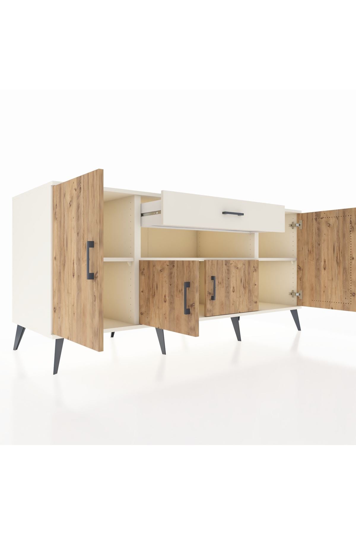 Kronos Konsol 3 Raflı Tek Çekmeceli 4 Kapaklı 176x59x83 - S610M035V01C