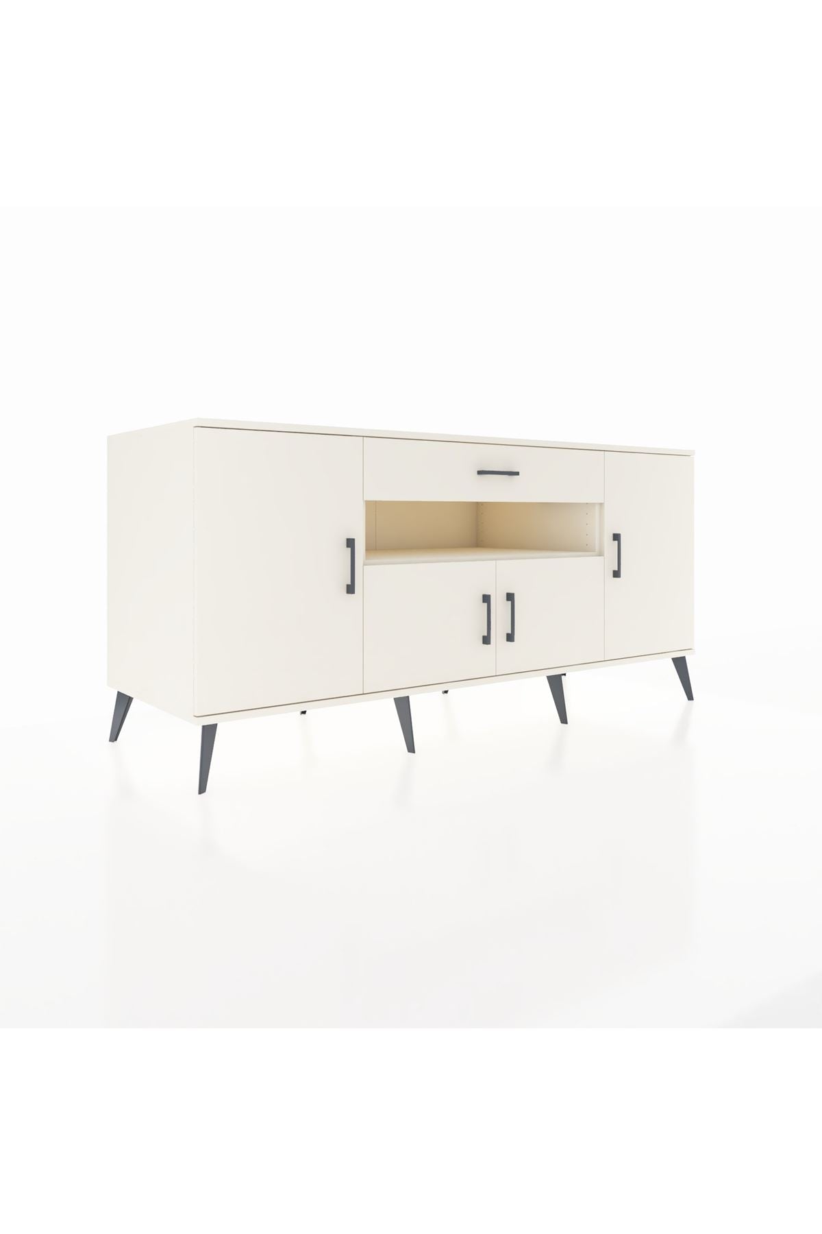 Kronos Konsol 3 Raflı Tek Çekmeceli 4 Kapaklı 176x59x83 - S610M035V04C