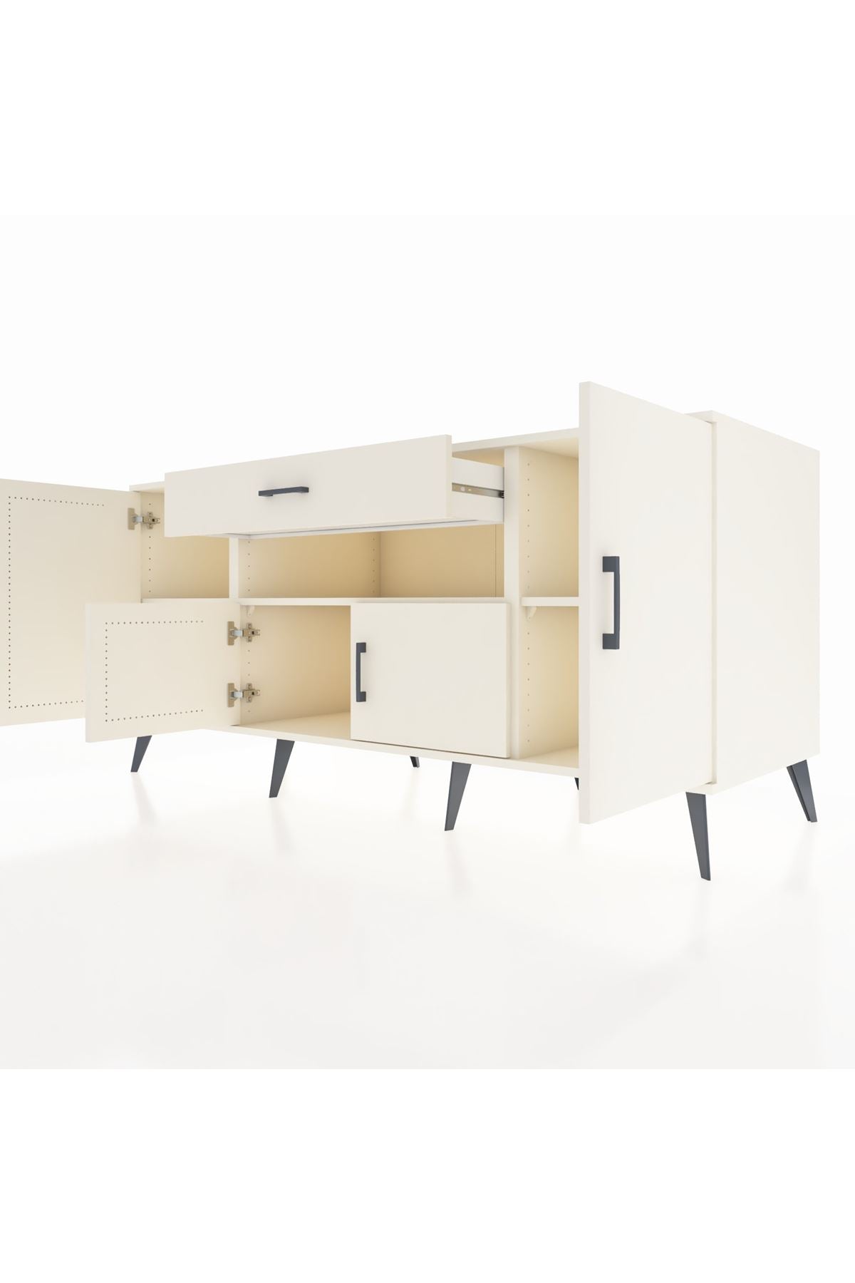 Kronos Konsol 3 Raflı Tek Çekmeceli 4 Kapaklı 176x59x83 - S610M035V04C