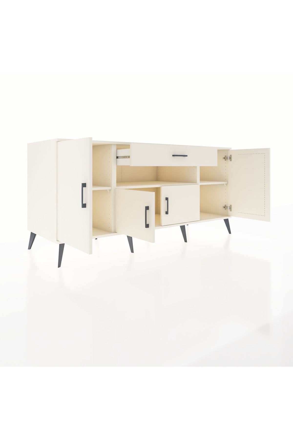 Kronos Konsol 3 Raflı Tek Çekmeceli 4 Kapaklı 176x59x83 - S610M035V04C