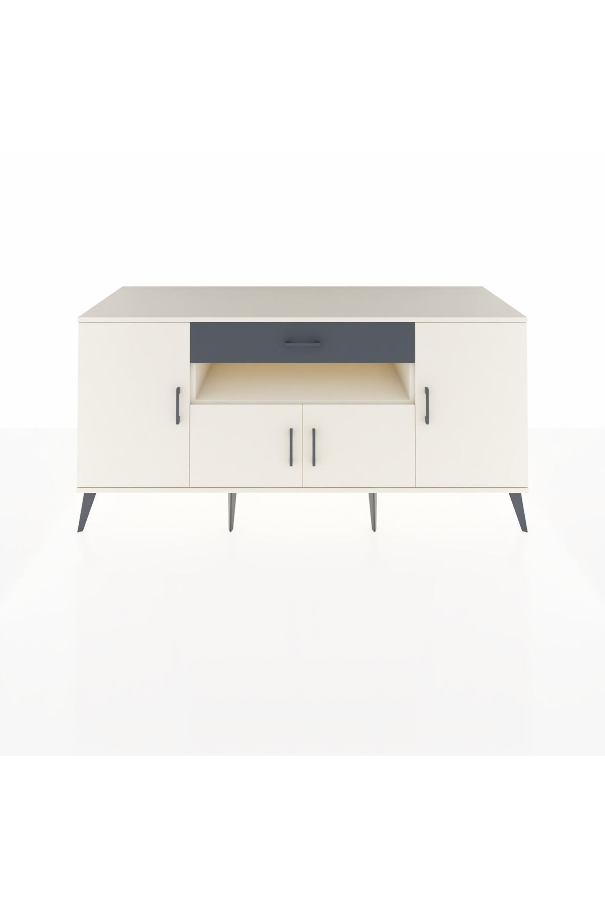 Kronos Konsol 3 Raflı Tek Çekmeceli 4 Kapaklı 176x59x83 - S610M035V05C