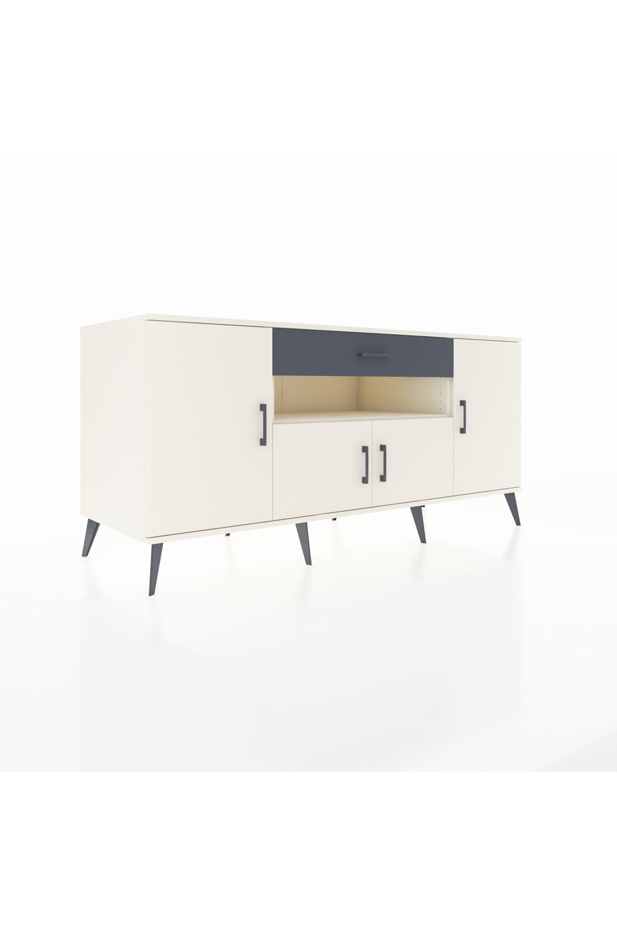 Kronos Konsol 3 Raflı Tek Çekmeceli 4 Kapaklı 176x59x83 - S610M035V05C