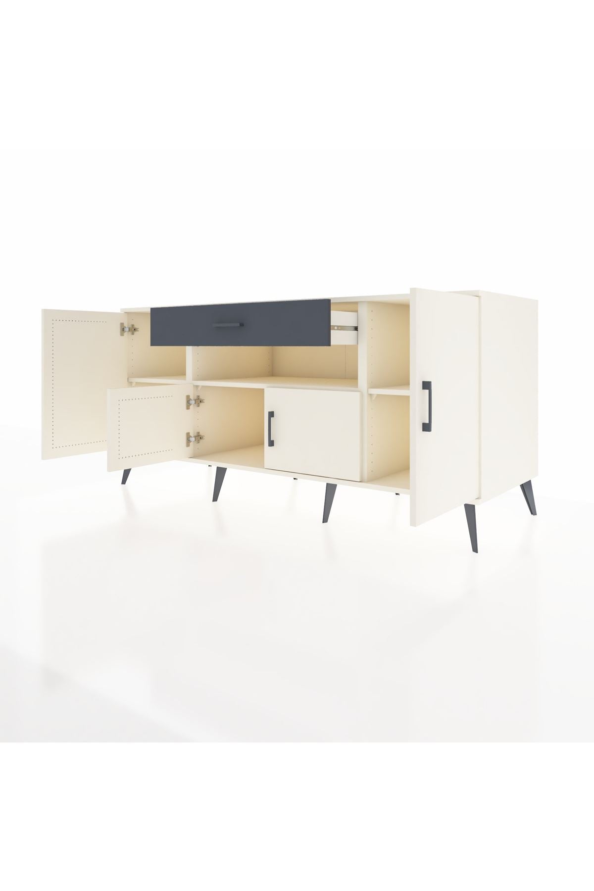 Kronos Konsol 3 Raflı Tek Çekmeceli 4 Kapaklı 176x59x83 - S610M035V05C