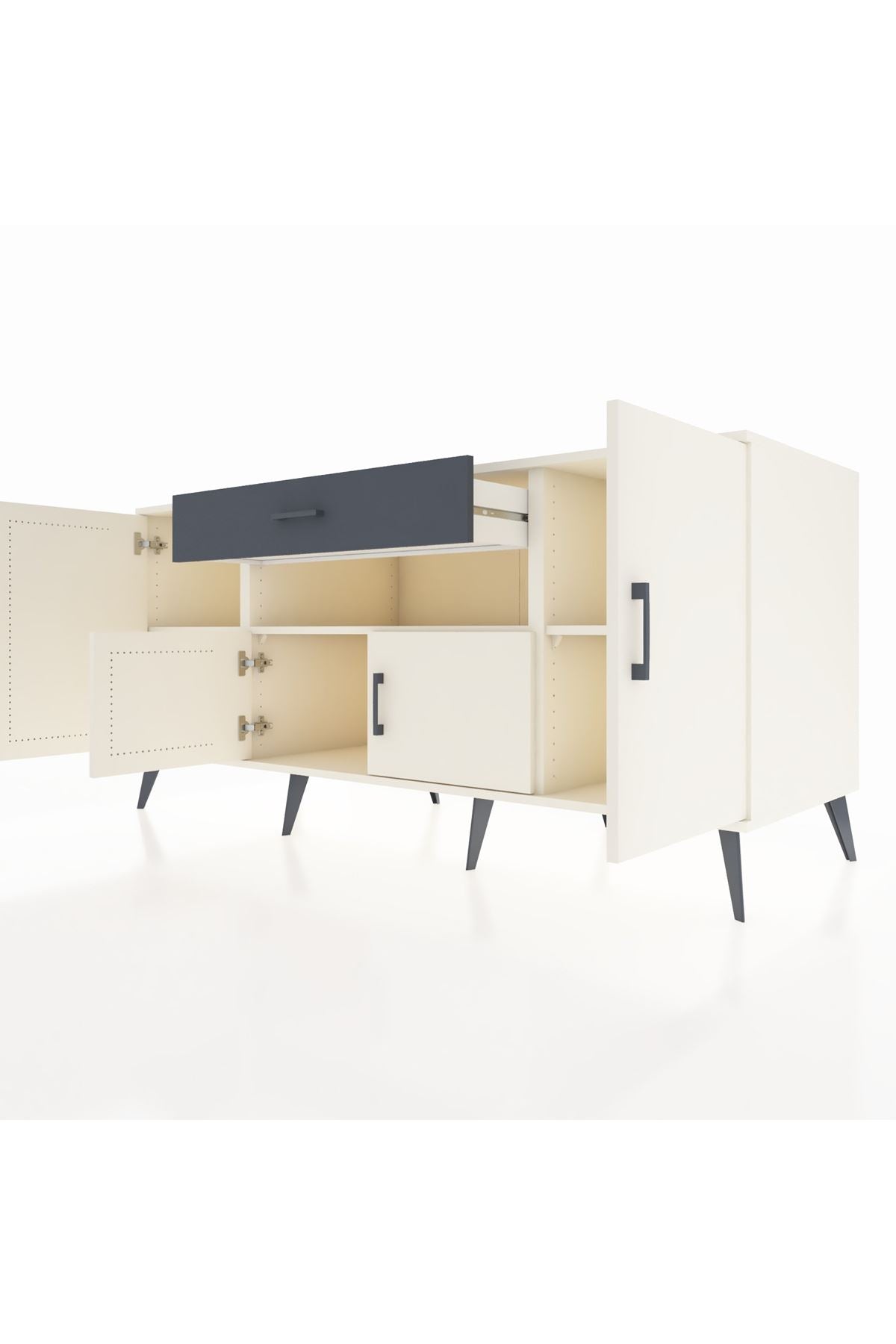 Kronos Konsol 3 Raflı Tek Çekmeceli 4 Kapaklı 176x59x83 - S610M035V05C