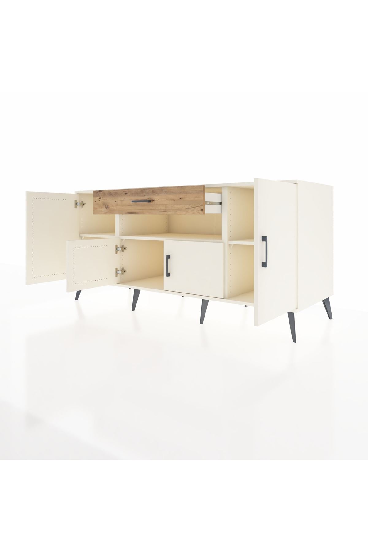 Kronos Konsol 3 Raflı Tek Çekmeceli 4 Kapaklı 176x59x83 - S610M035V06C