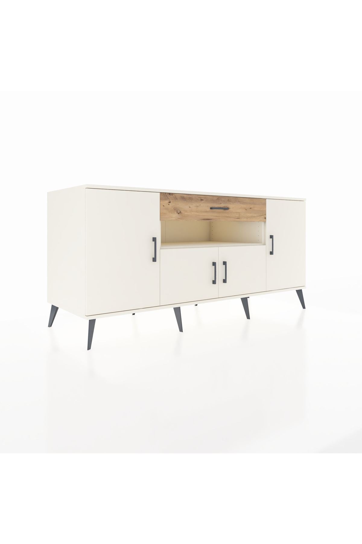 Kronos Konsol 3 Raflı Tek Çekmeceli 4 Kapaklı 176x59x83 - S610M035V06C