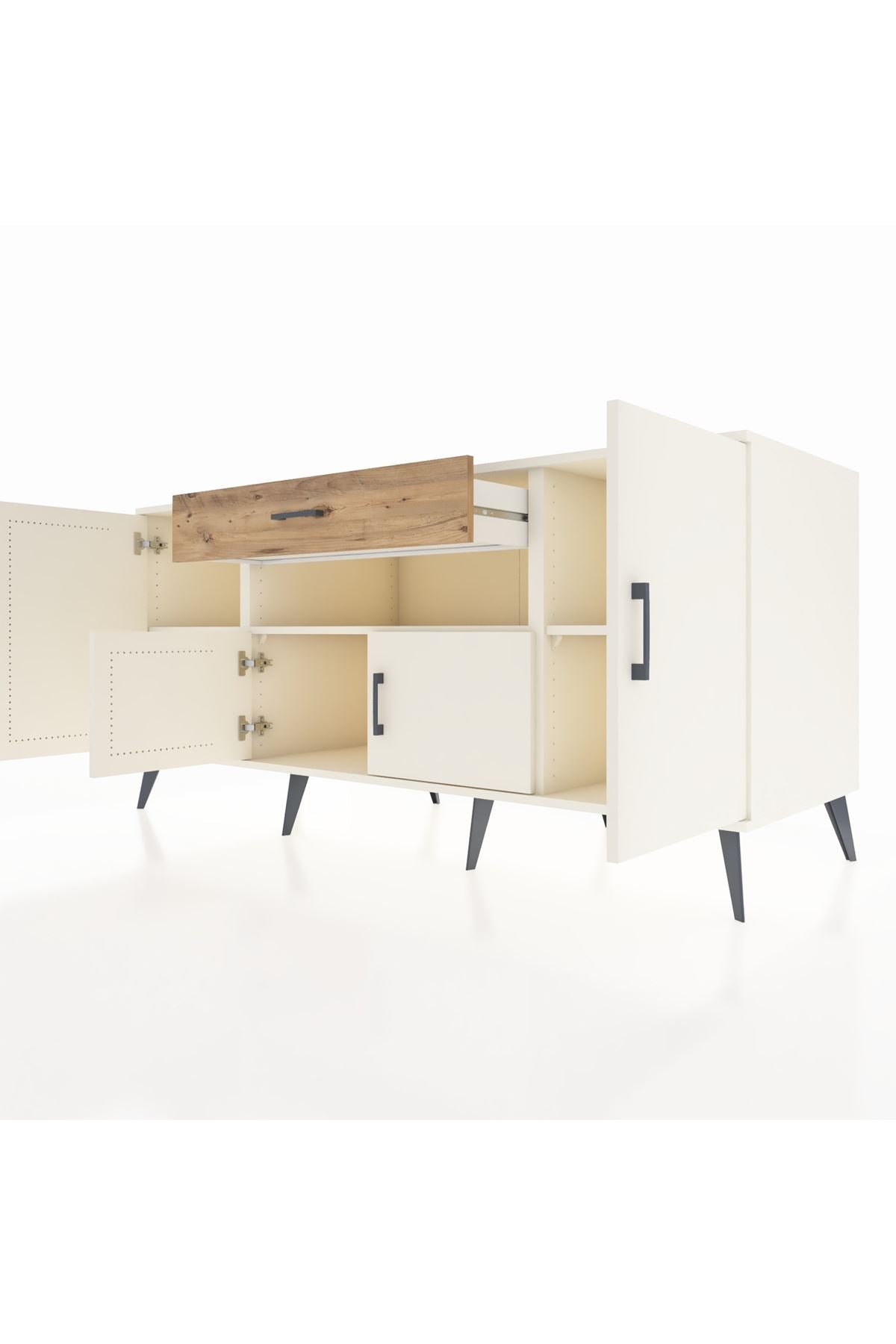 Kronos Konsol 3 Raflı Tek Çekmeceli 4 Kapaklı 176x59x83 - S610M035V06C