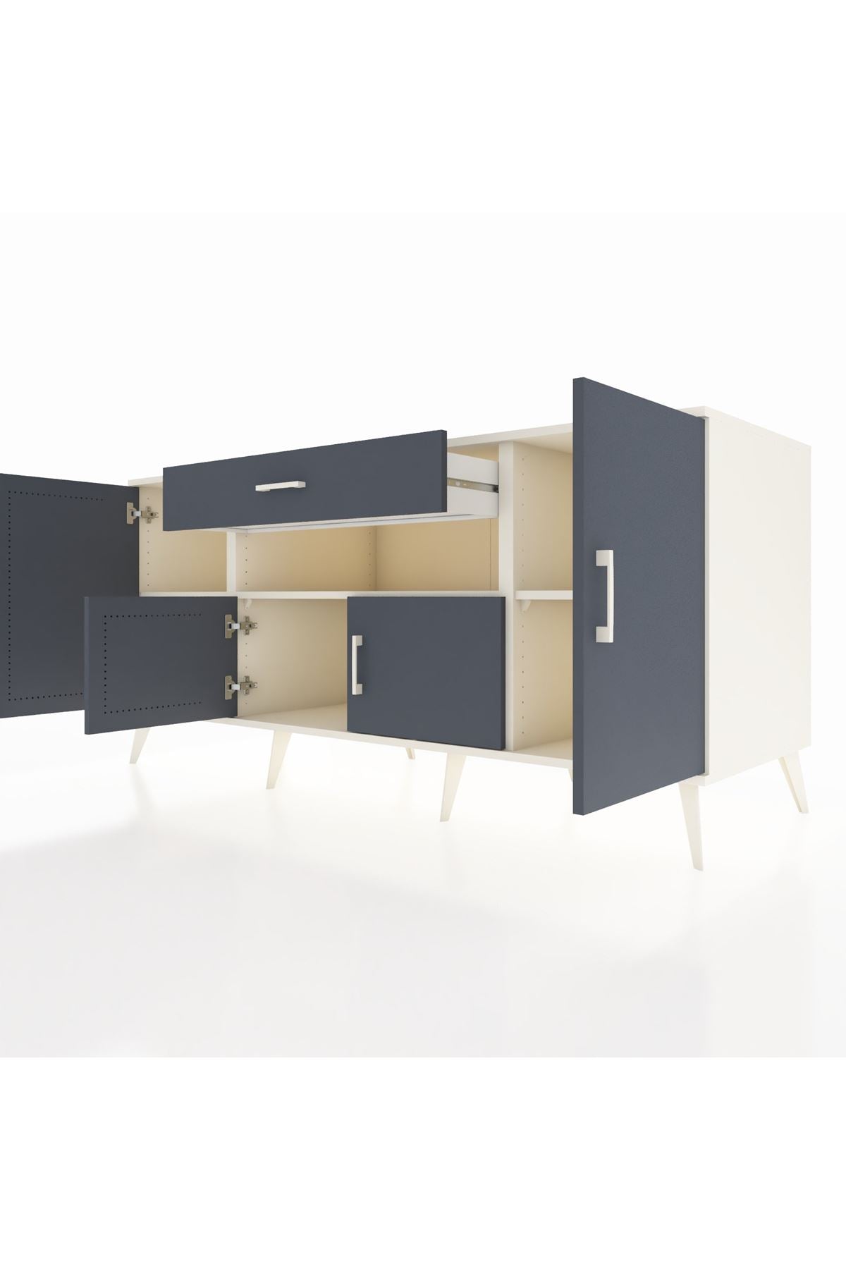 Kronos Konsol 3 Raflı Tek Çekmeceli 4 Kapaklı 176x59x83 - S610M035V08C