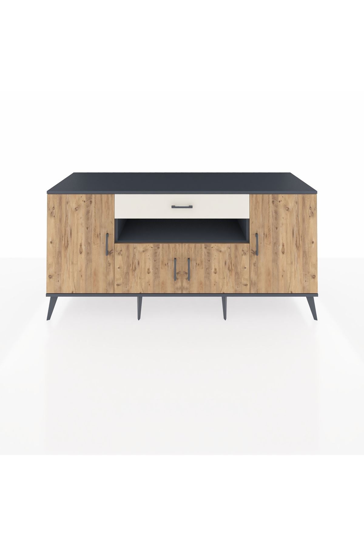 Kronos Konsol 3 Raflı Tek Çekmeceli 4 Kapaklı 176x59x83 - S610M035V10C