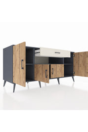 Kronos Konsol 3 Raflı Tek Çekmeceli 4 Kapaklı 176x59x83 - S610M035V10C