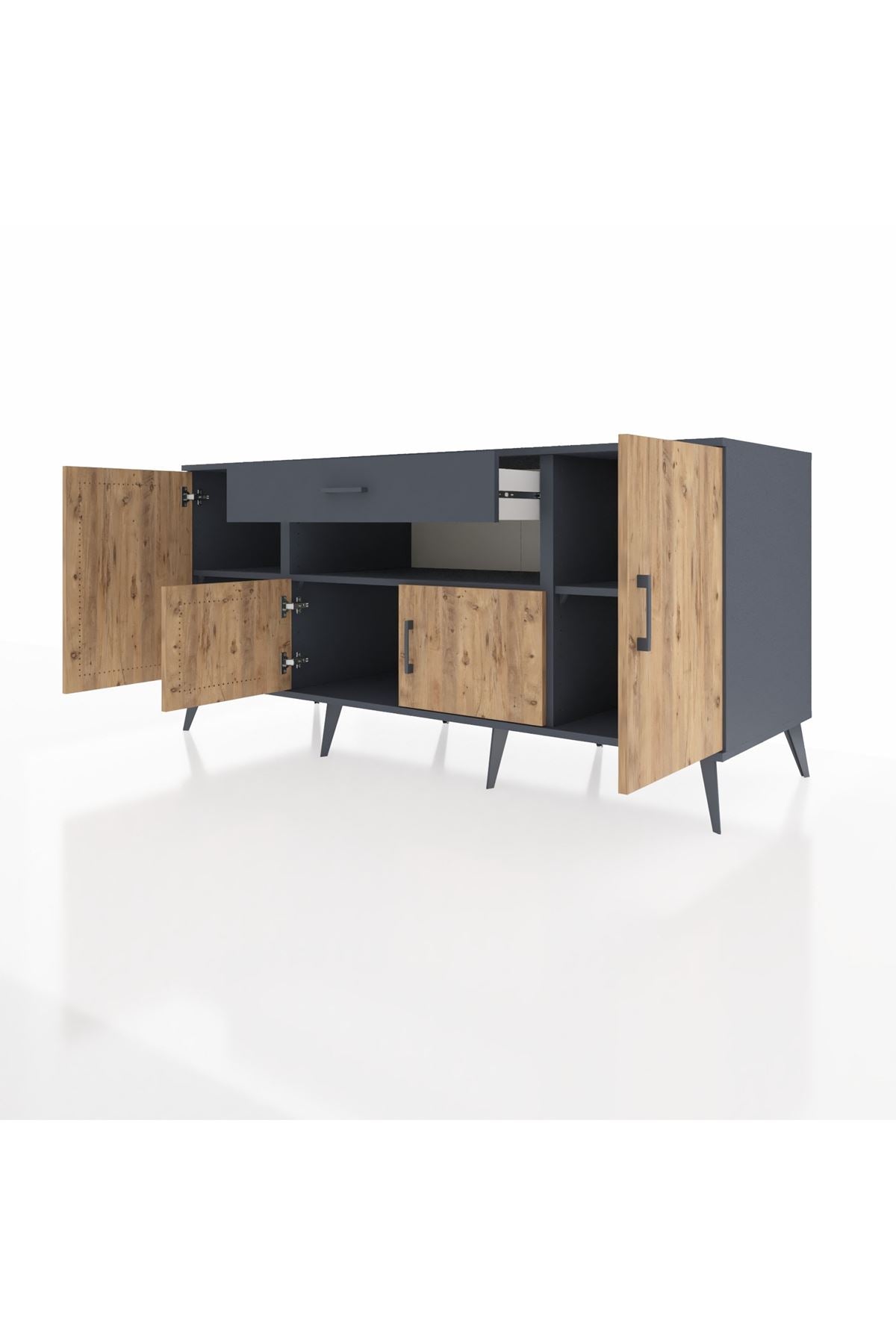 Kronos Konsol 3 Raflı Tek Çekmeceli 4 Kapaklı 176x59x83 - S610M035V11C