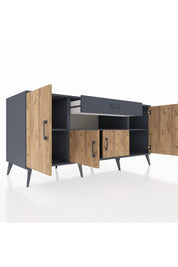 Kronos Konsol 3 Raflı Tek Çekmeceli 4 Kapaklı 176x59x83 - S610M035V11C