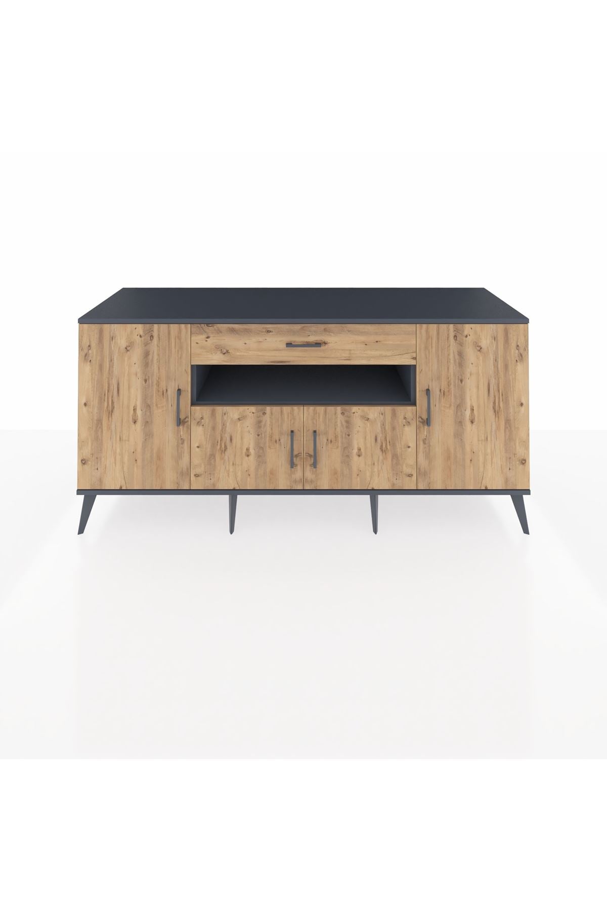 Kronos Konsol 3 Raflı Tek Çekmeceli 4 Kapaklı 176x59x83 - S610M035V12C