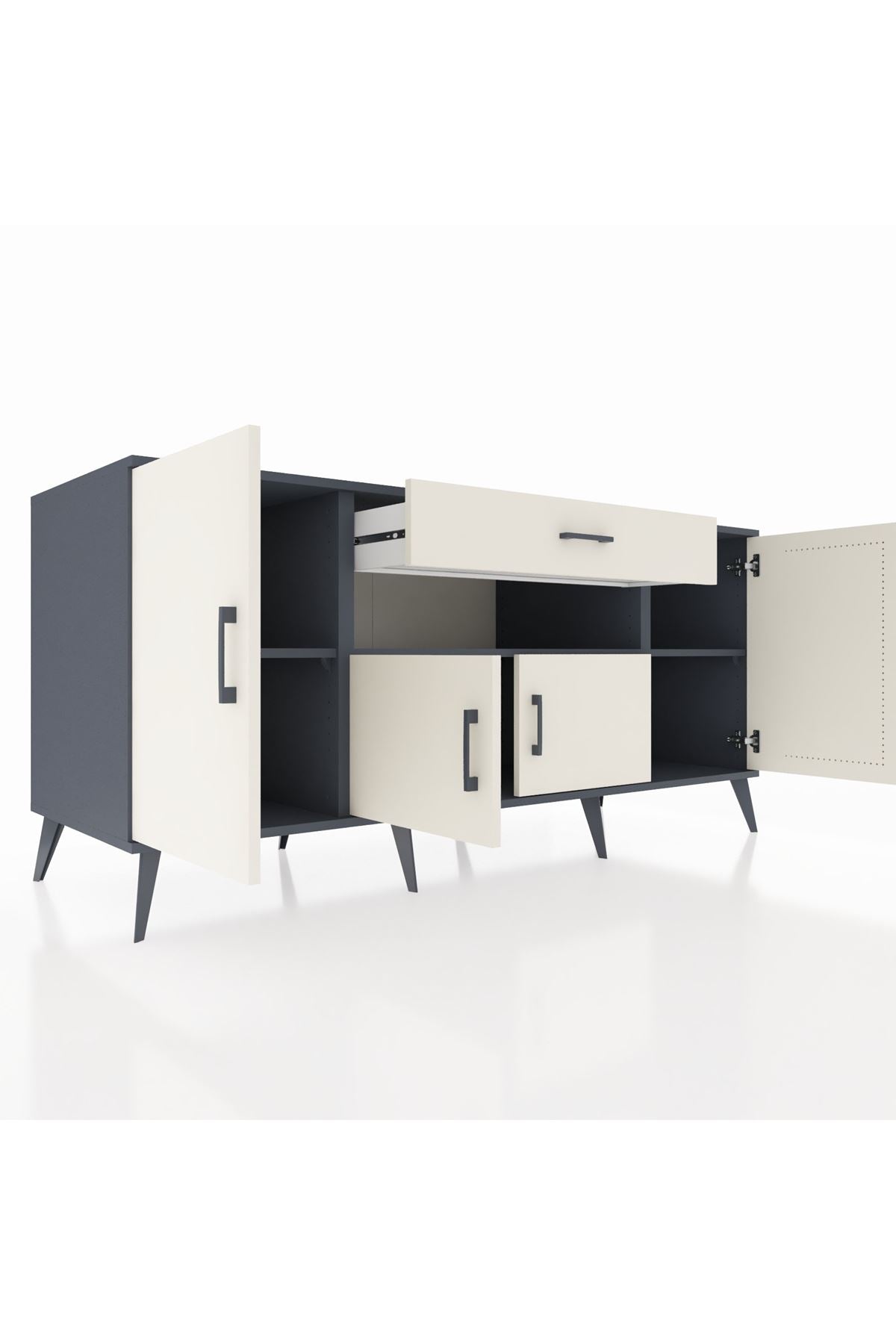 Kronos Konsol 3 Raflı Tek Çekmeceli 4 Kapaklı 176x59x83 - S610M035V13C