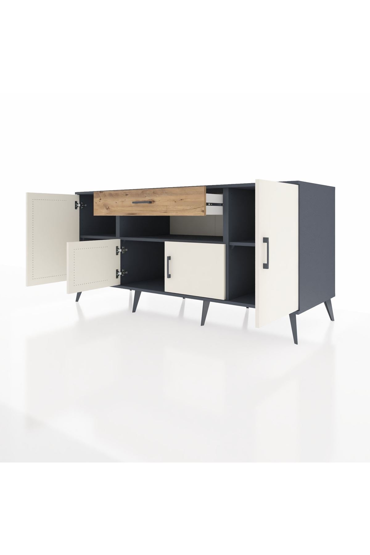 Kronos Konsol 3 Raflı Tek Çekmeceli 4 Kapaklı 176x59x83 - S610M035V15C