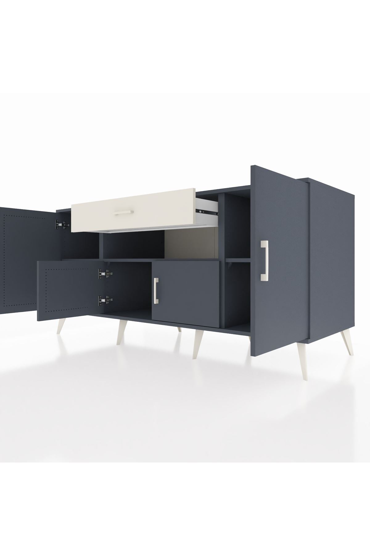 Kronos Konsol 3 Raflı Tek Çekmeceli 4 Kapaklı 176x59x83 - S610M035V16C