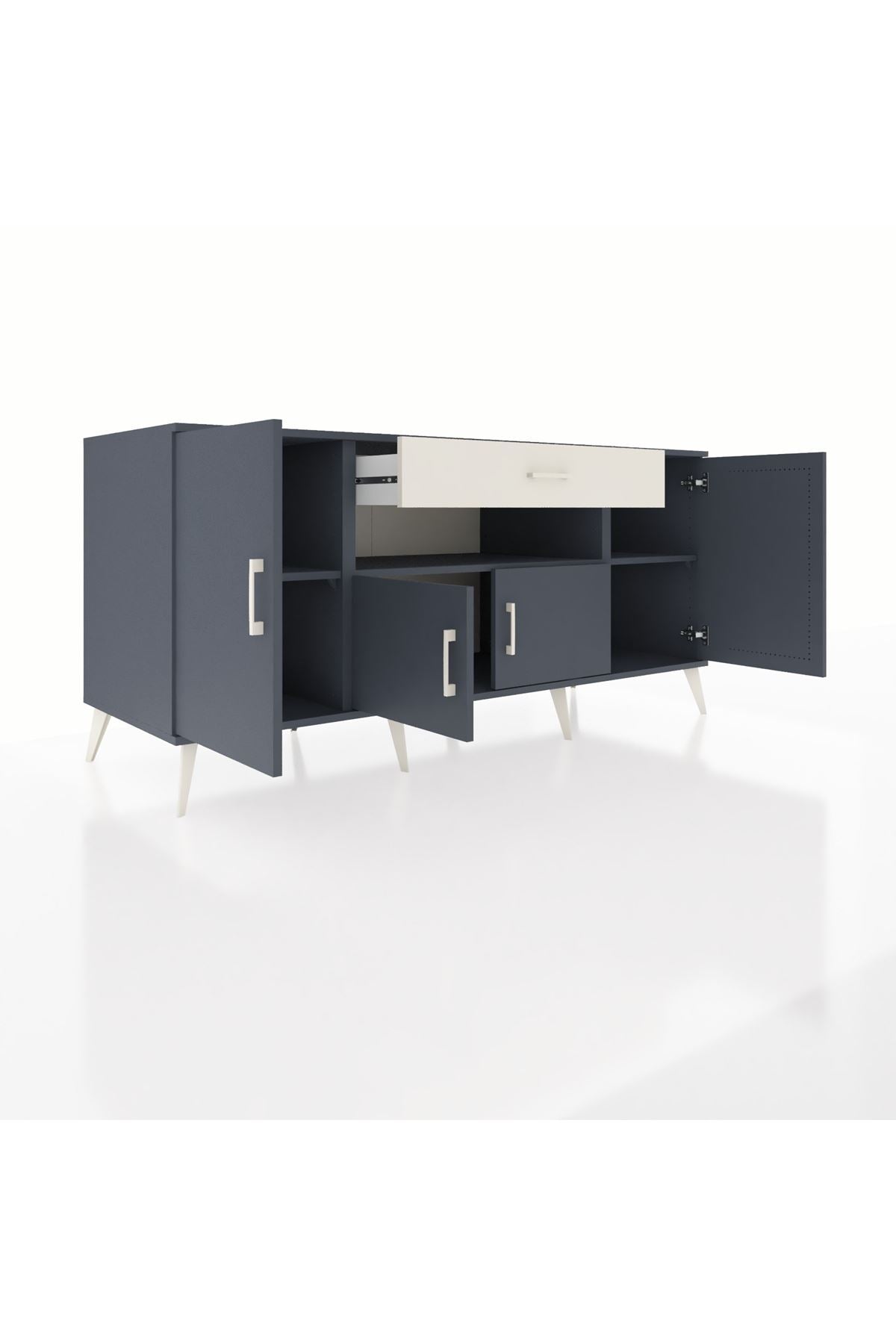 Kronos Konsol 3 Raflı Tek Çekmeceli 4 Kapaklı 176x59x83 - S610M035V16C