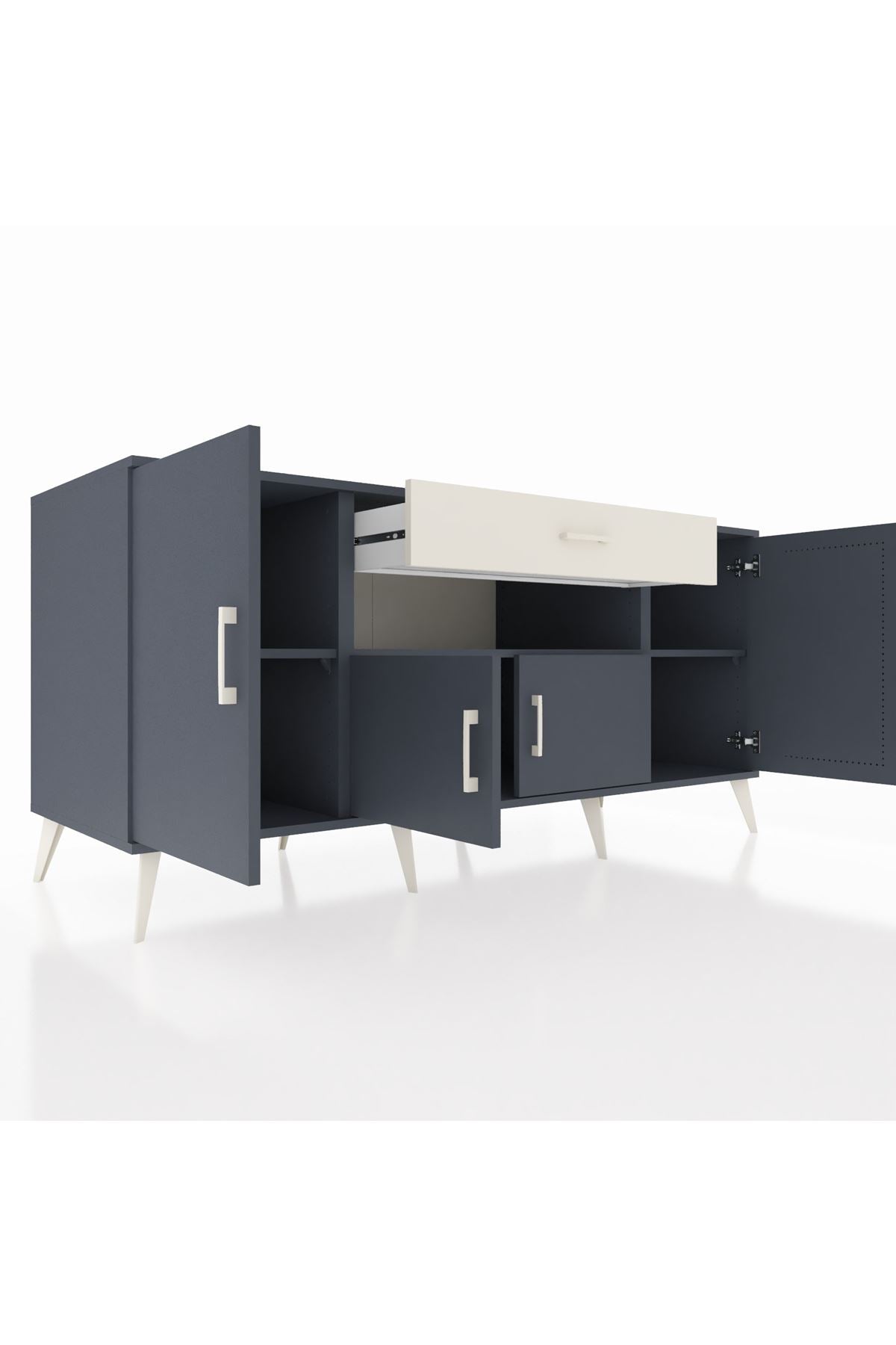 Kronos Konsol 3 Raflı Tek Çekmeceli 4 Kapaklı 176x59x83 - S610M035V16C