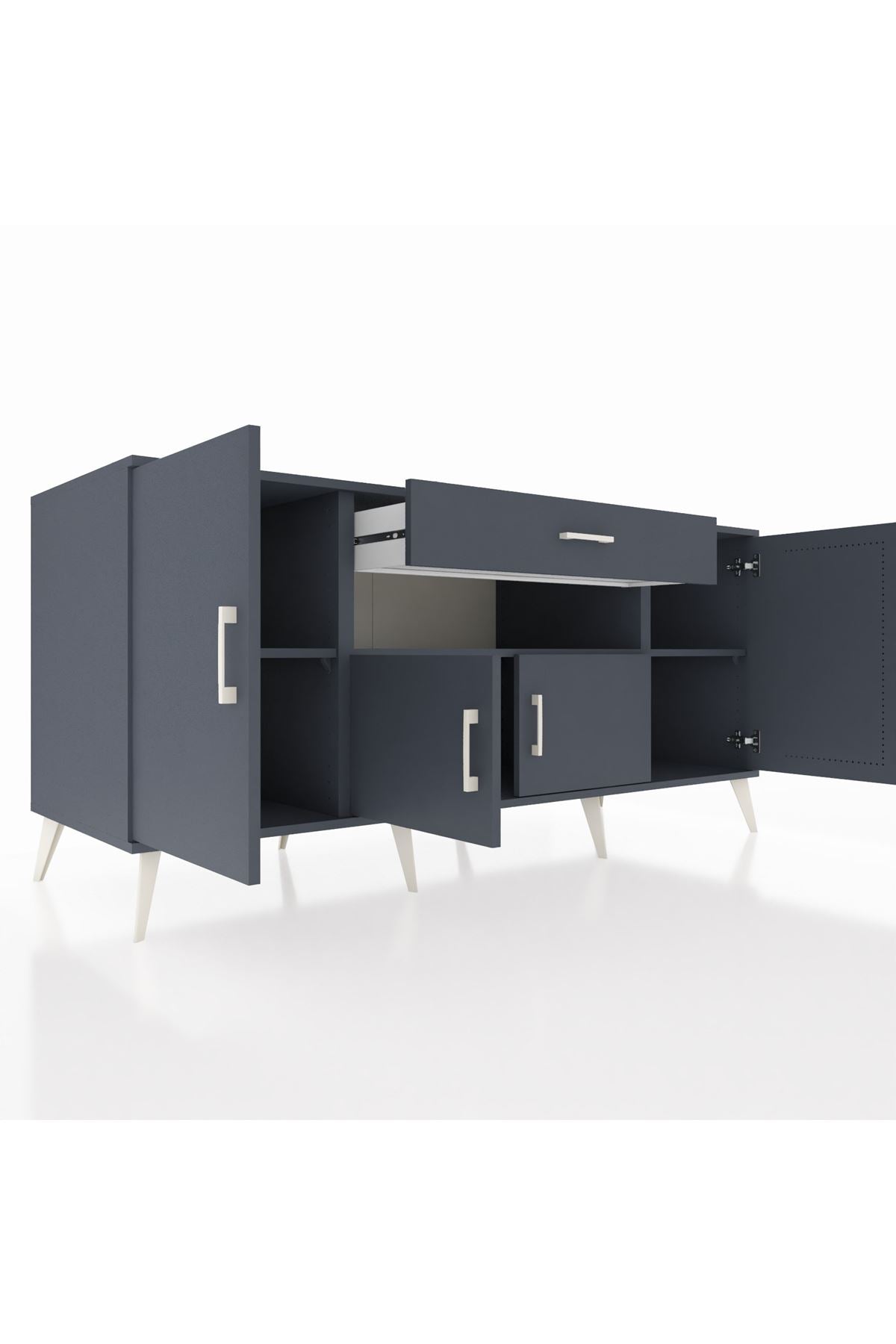 Kronos Konsol 3 Raflı Tek Çekmeceli 4 Kapaklı 176x59x83 - S610M035V17C