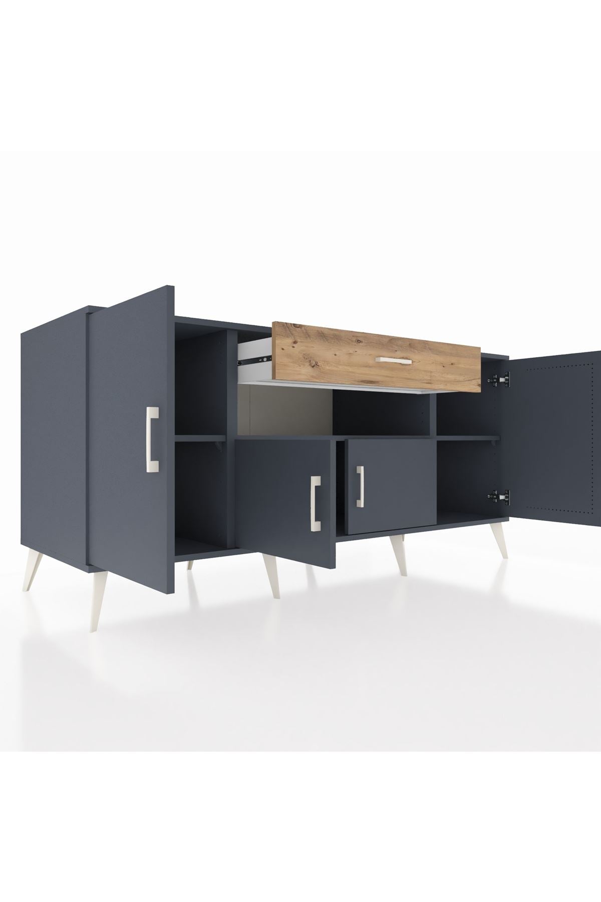 Kronos Konsol 3 Raflı Tek Çekmeceli 4 Kapaklı 176x59x83 - S610M035V18C