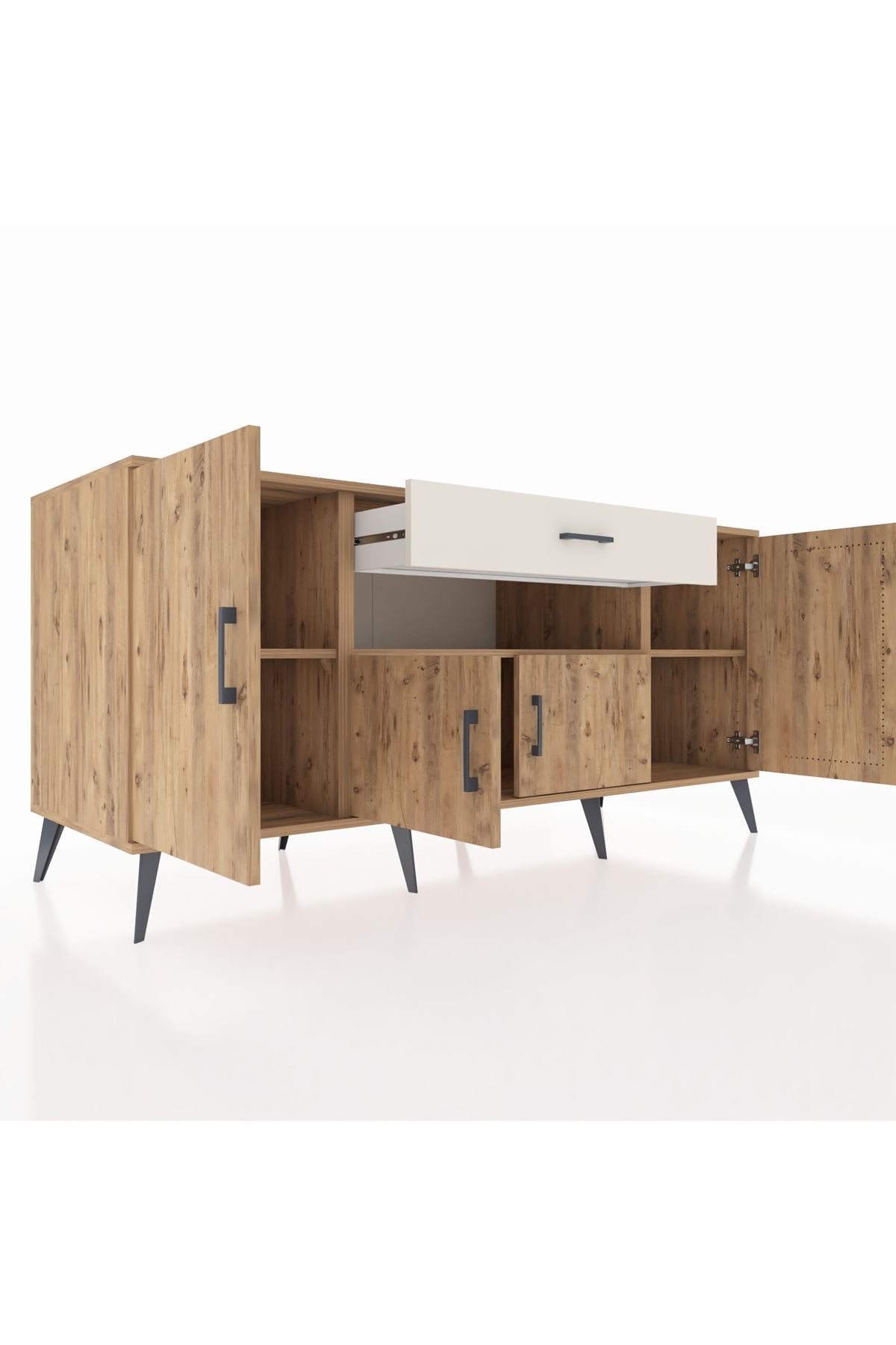 Kronos Konsol 3 Raflı Tek Çekmeceli 4 Kapaklı 176x59x83 - S610M035V19C