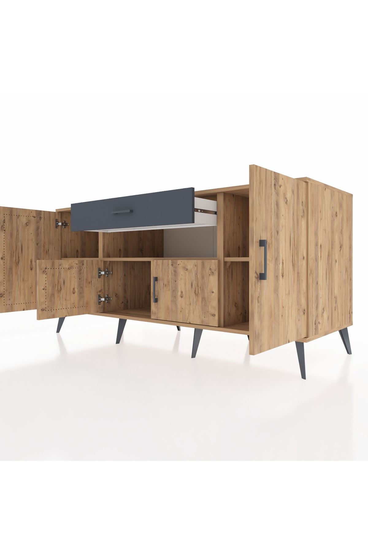 Kronos Konsol 3 Raflı Tek Çekmeceli 4 Kapaklı 176x59x83 - S610M035V20C