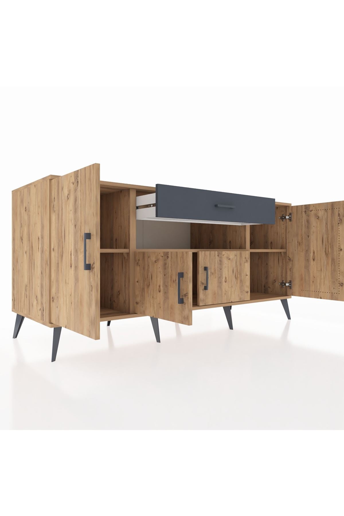 Kronos Konsol 3 Raflı Tek Çekmeceli 4 Kapaklı 176x59x83 - S610M035V20C