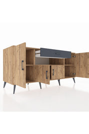 Kronos Konsol 3 Raflı Tek Çekmeceli 4 Kapaklı 176x59x83 - S610M035V20C