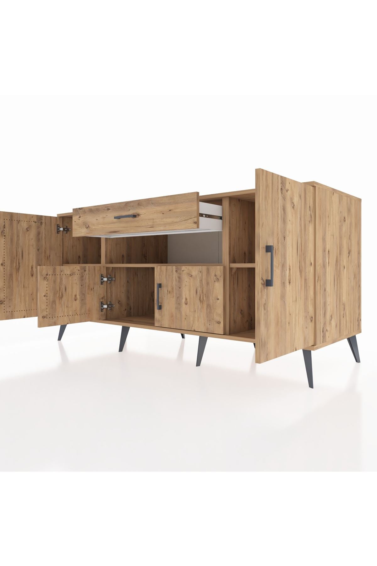 Kronos Konsol 3 Raflı Tek Çekmeceli 4 Kapaklı 176x59x83 - S610M035V21C