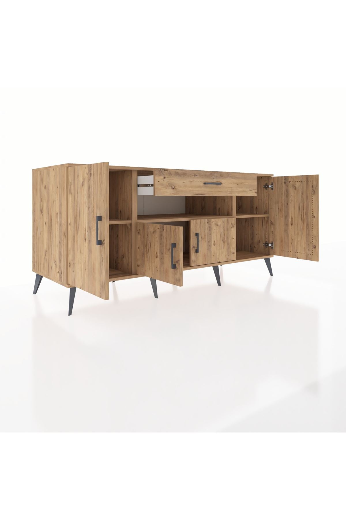 Kronos Konsol 3 Raflı Tek Çekmeceli 4 Kapaklı 176x59x83 - S610M035V21C