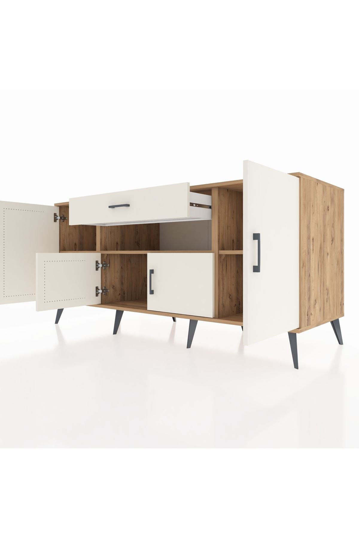 Kronos Konsol 3 Raflı Tek Çekmeceli 4 Kapaklı 176x59x83 - S610M035V22C