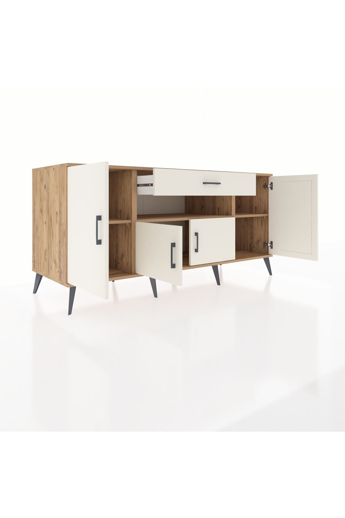 Kronos Konsol 3 Raflı Tek Çekmeceli 4 Kapaklı 176x59x83 - S610M035V22C