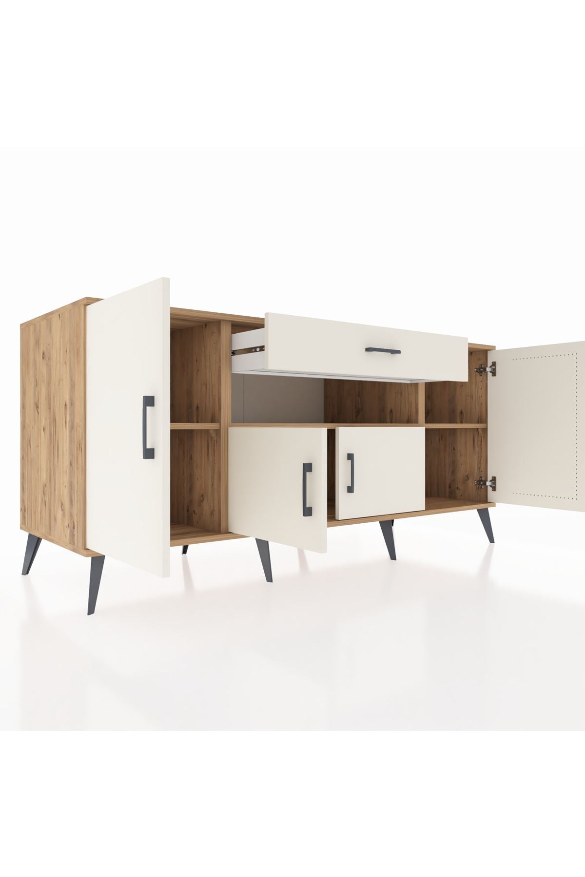 Kronos Konsol 3 Raflı Tek Çekmeceli 4 Kapaklı 176x59x83 - S610M035V22C