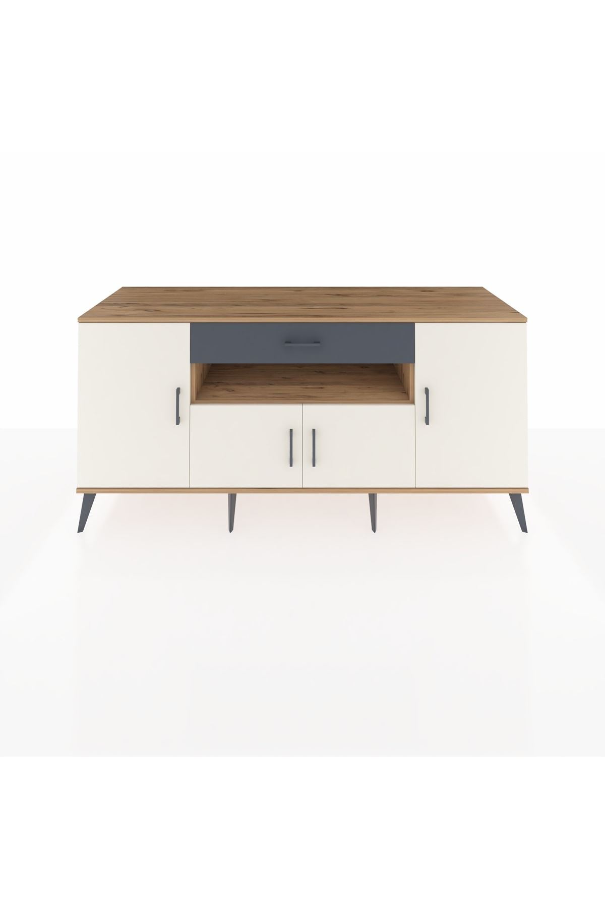 Kronos Konsol 3 Raflı Tek Çekmeceli 4 Kapaklı 176x59x83 - S610M035V23C