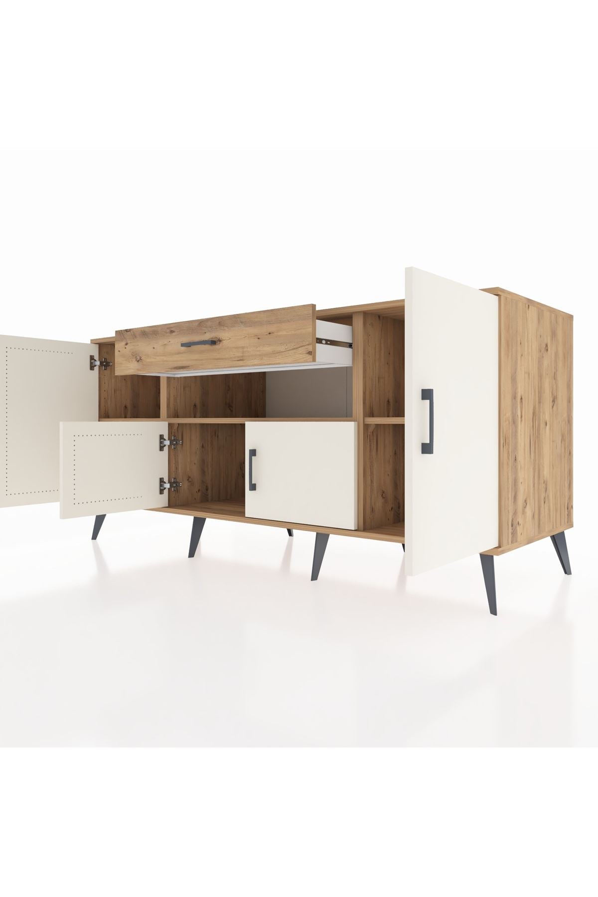 Kronos Konsol 3 Raflı Tek Çekmeceli 4 Kapaklı 176x59x83 - S610M035V24C