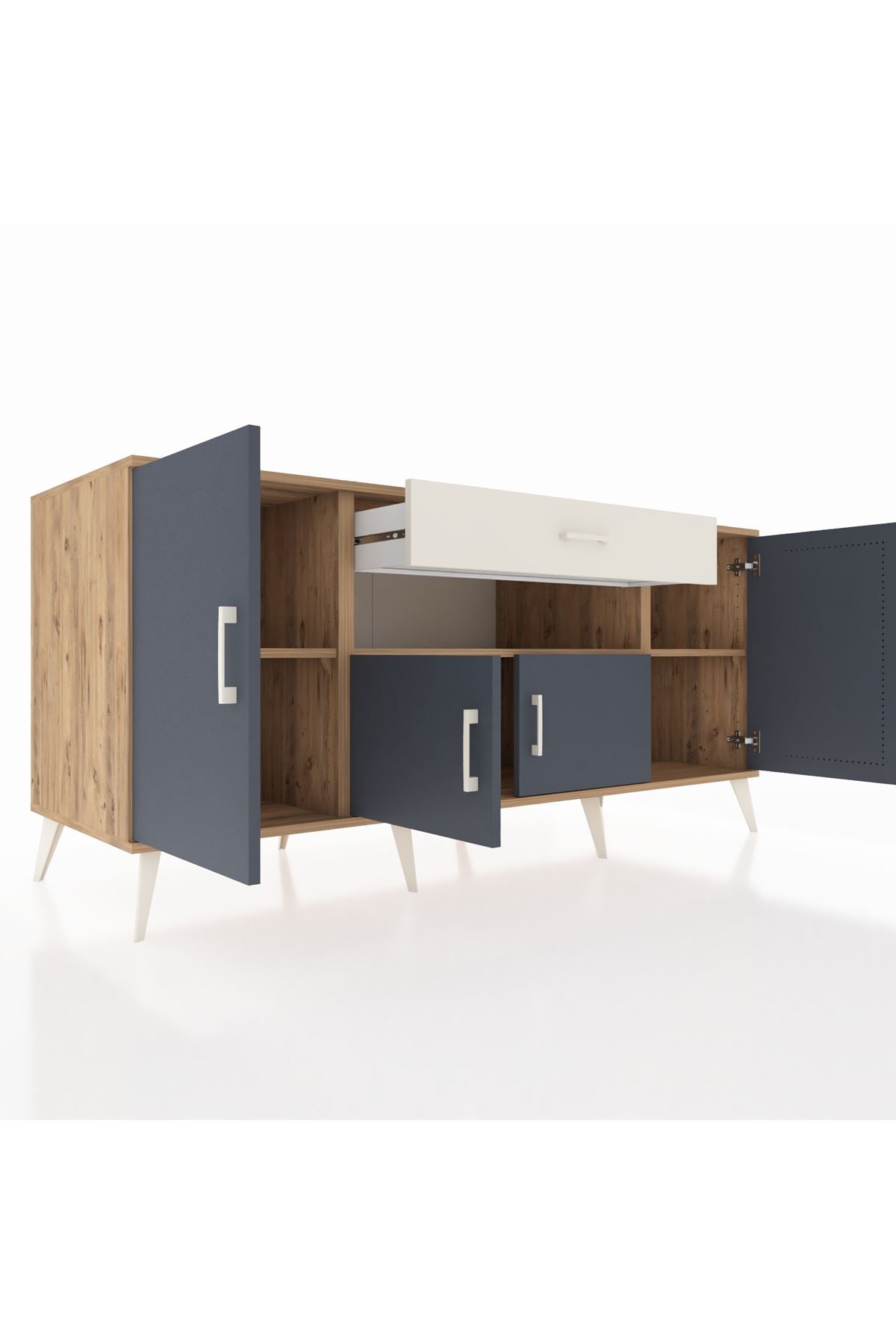 Kronos Konsol 3 Raflı Tek Çekmeceli 4 Kapaklı 176x59x83 - S610M035V25C