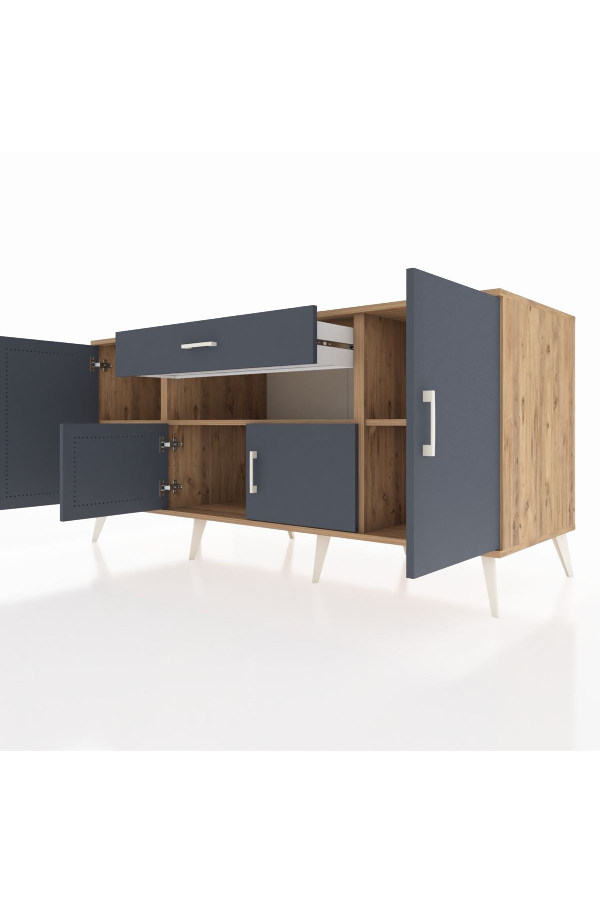 Kronos Konsol 3 Raflı Tek Çekmeceli 4 Kapaklı 176x59x83 - S610M035V26C