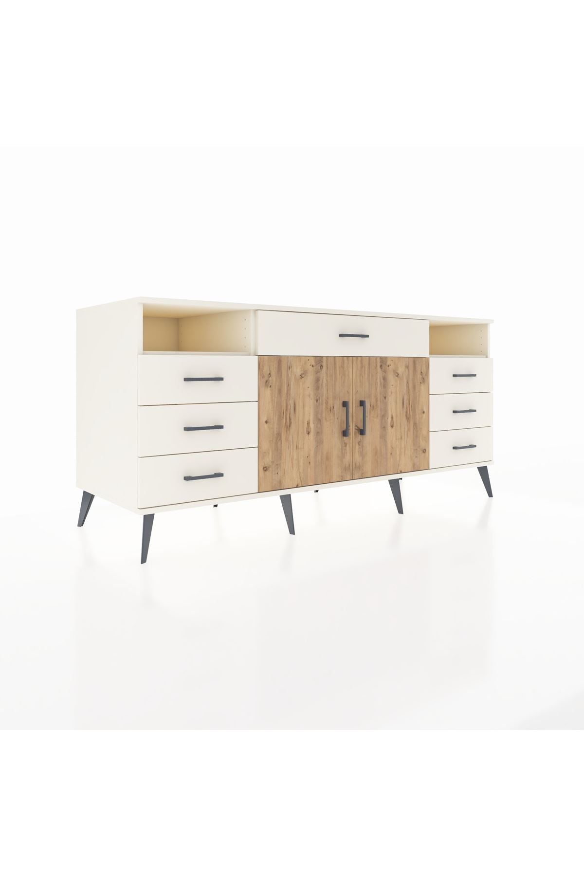 Kronos Konsol 4 Raflı 7 Çekmeceli 2 Kapaklı 176x59x83 - S610M036V01C