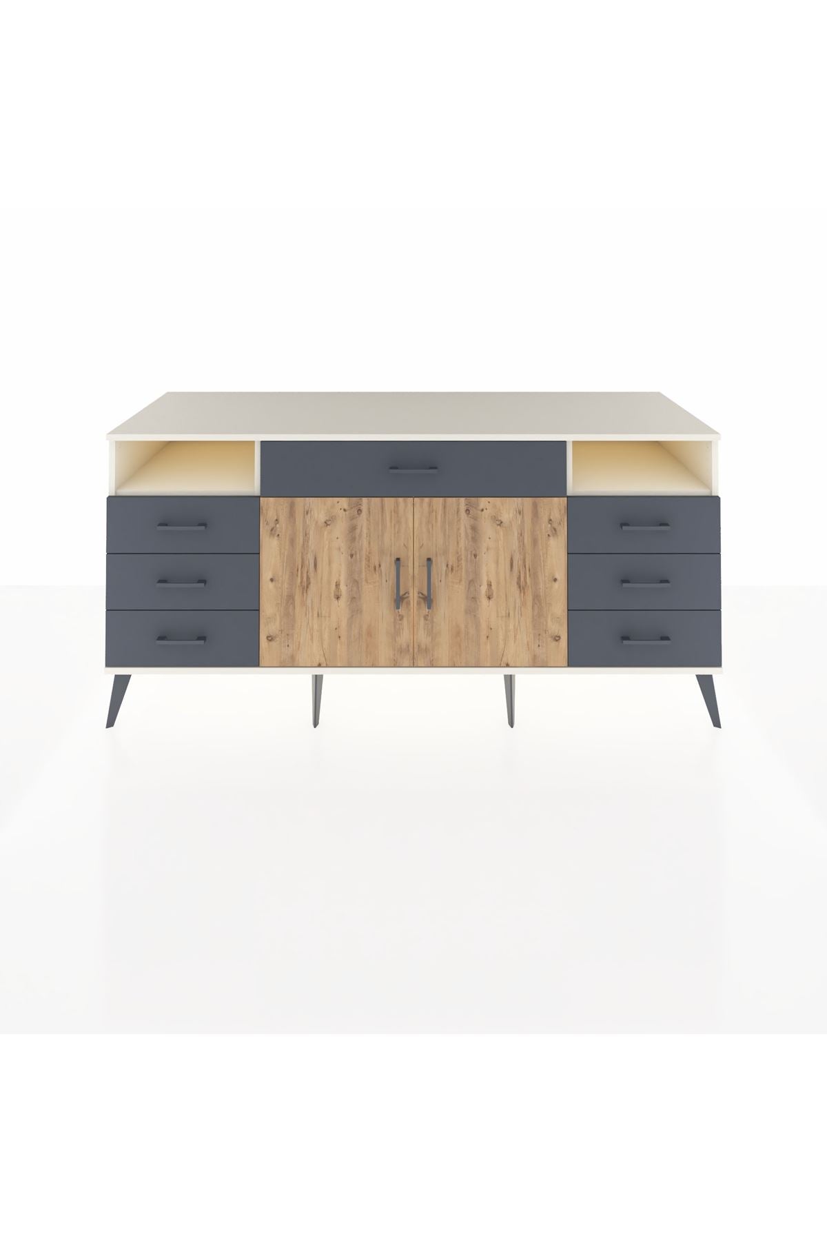 Kronos Konsol 4 Raflı 7 Çekmeceli 2 Kapaklı 176x59x83 - S610M036V02C