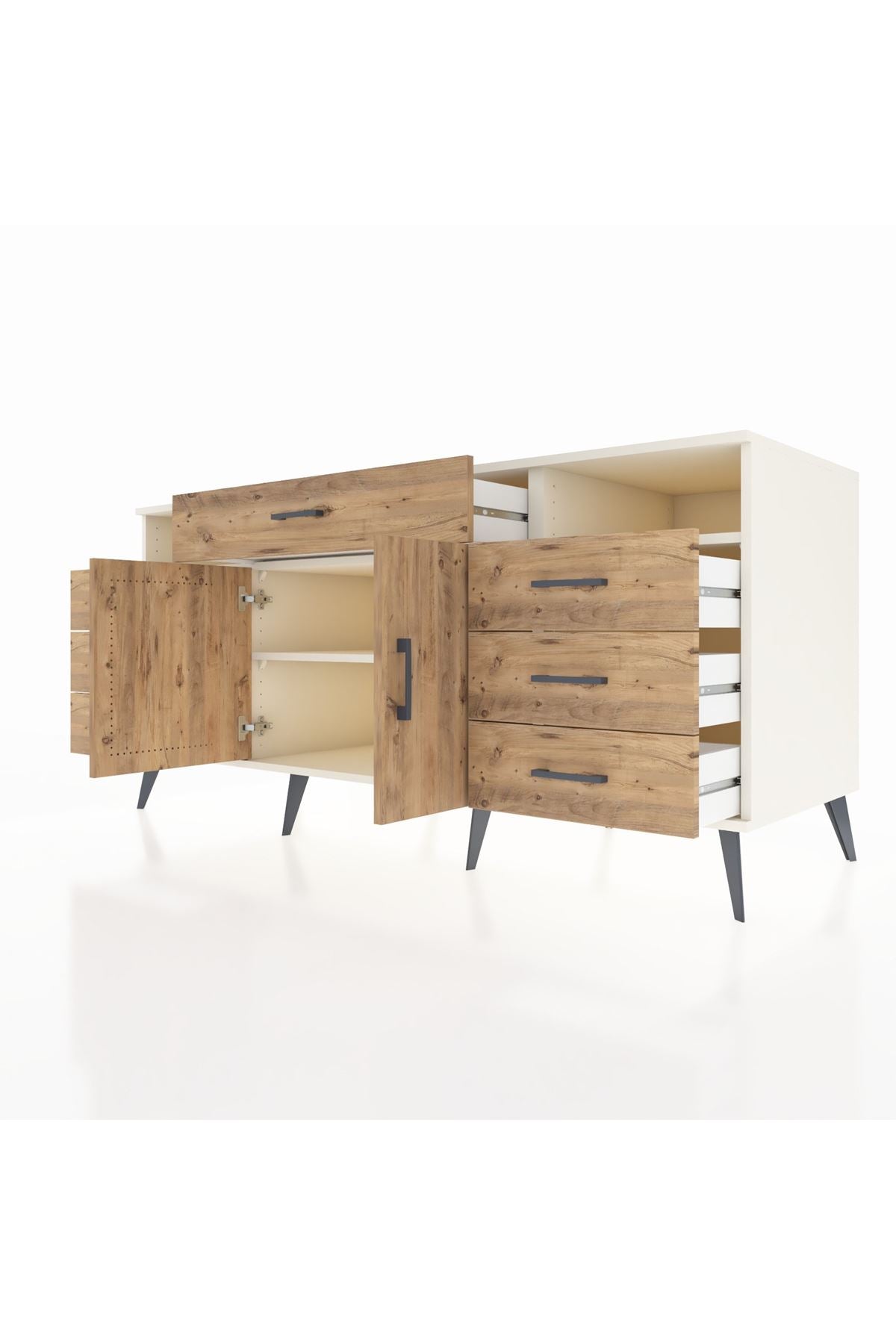 Kronos Konsol 4 Raflı 7 Çekmeceli 2 Kapaklı 176x59x83 - S610M036V03C