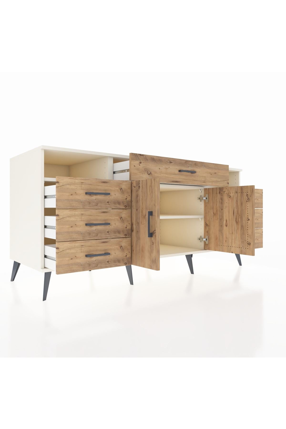 Kronos Konsol 4 Raflı 7 Çekmeceli 2 Kapaklı 176x59x83 - S610M036V03C