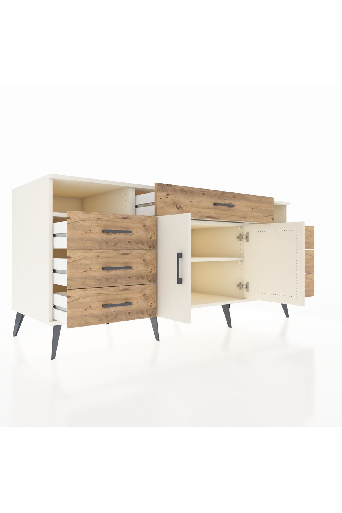 Kronos Konsol 4 Raflı 7 Çekmeceli 2 Kapaklı 176x59x83 - S610M036V06C