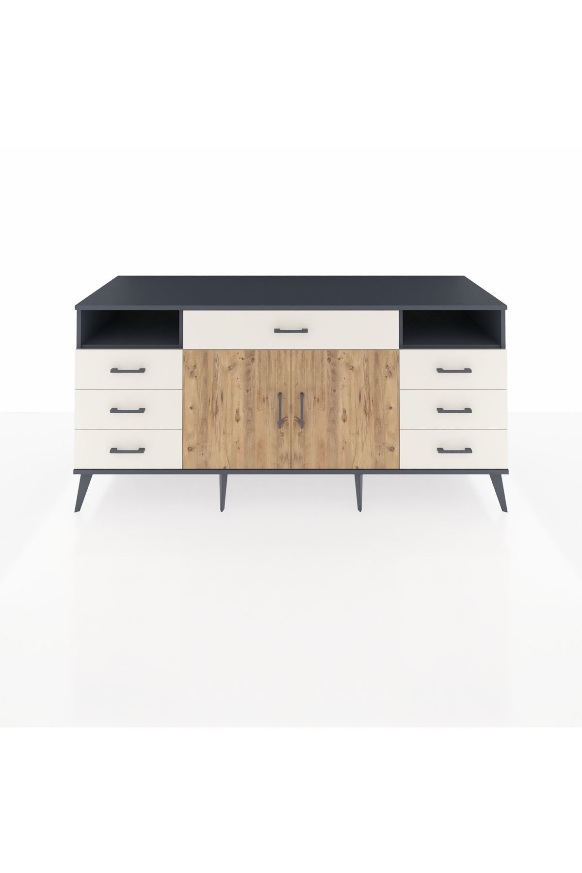 Kronos Konsol 4 Raflı 7 Çekmeceli 2 Kapaklı 176x59x83 - S610M036V10C