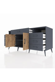 Kronos Konsol 4 Raflı 7 Çekmeceli 2 Kapaklı 176x59x83 - S610M036V11C