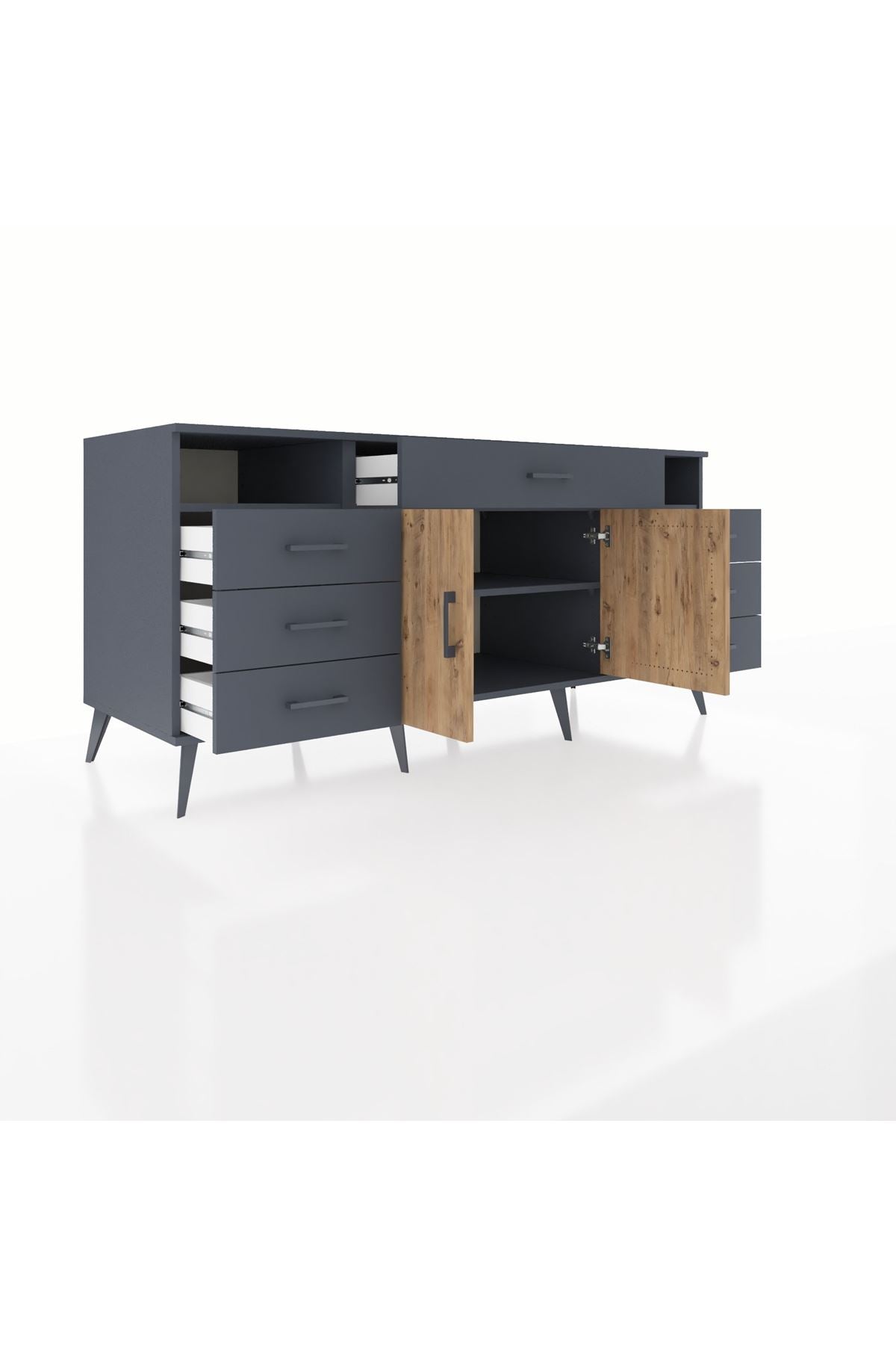 Kronos Konsol 4 Raflı 7 Çekmeceli 2 Kapaklı 176x59x83 - S610M036V11C