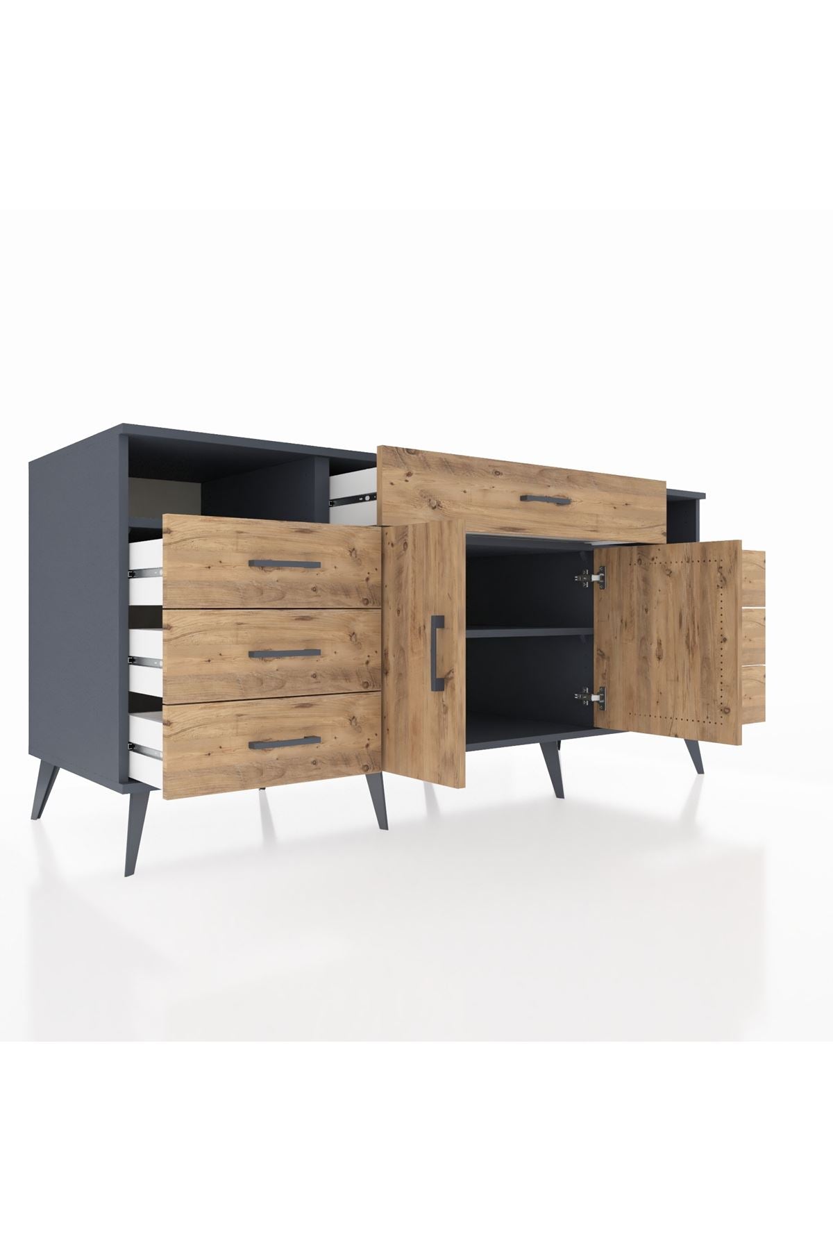 Kronos Konsol 4 Raflı 7 Çekmeceli 2 Kapaklı 176x59x83 - S610M036V12C