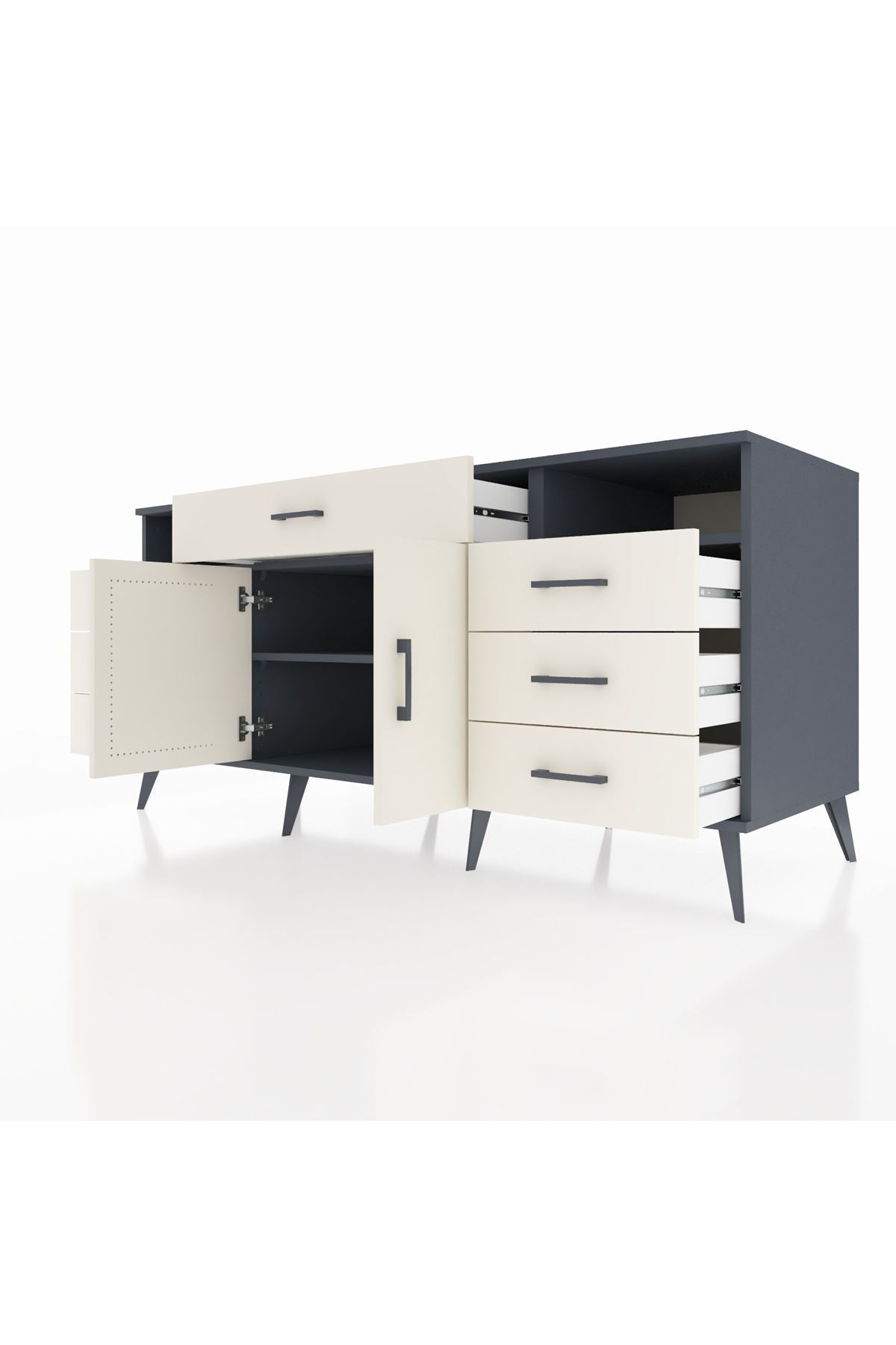 Kronos Konsol 4 Raflı 7 Çekmeceli 2 Kapaklı 176x59x83 - S610M036V13C