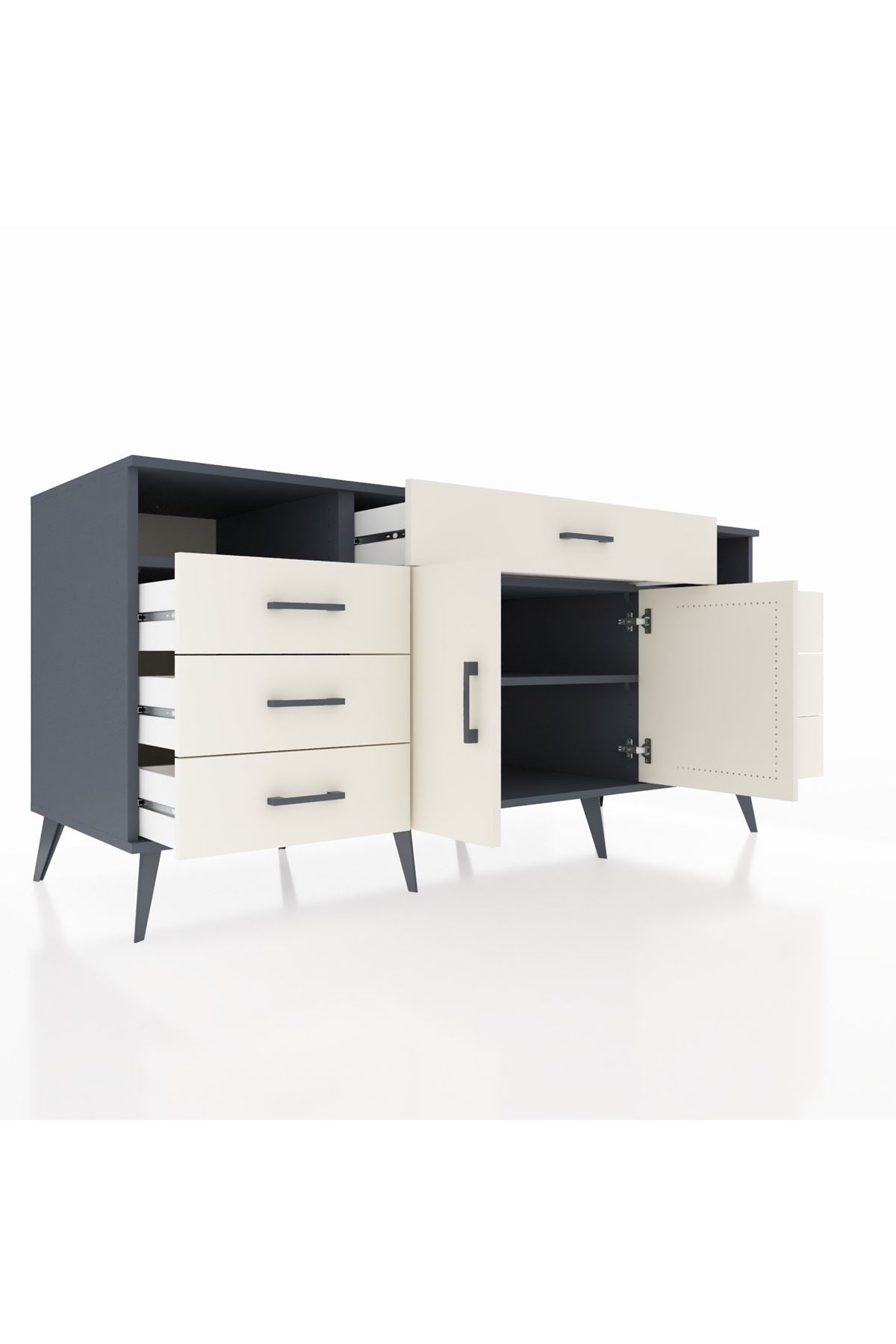 Kronos Konsol 4 Raflı 7 Çekmeceli 2 Kapaklı 176x59x83 - S610M036V13C